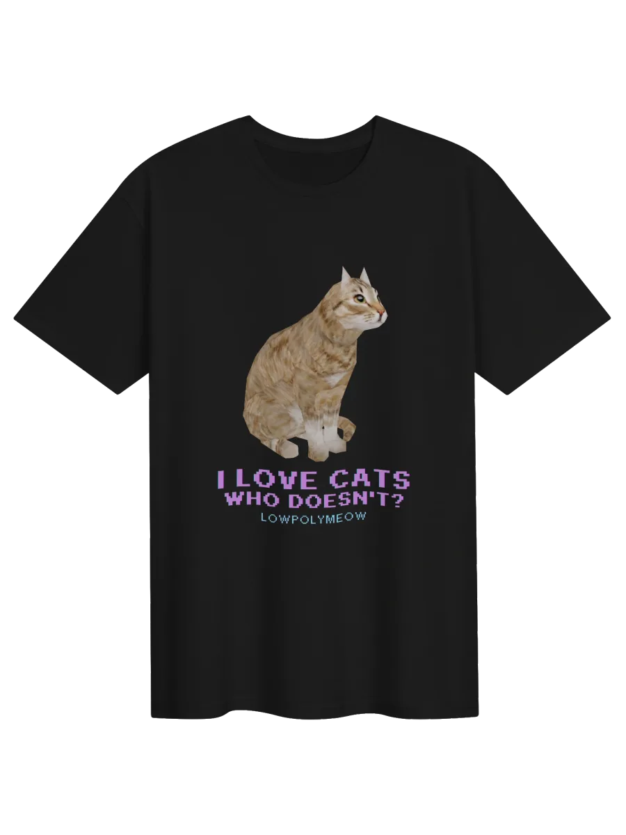 The "Low-Poly Meow" Classic Tee in Black